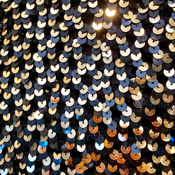 Partique New York VTG Gold Sequin Cropped Sweater - Picture 5 of 7